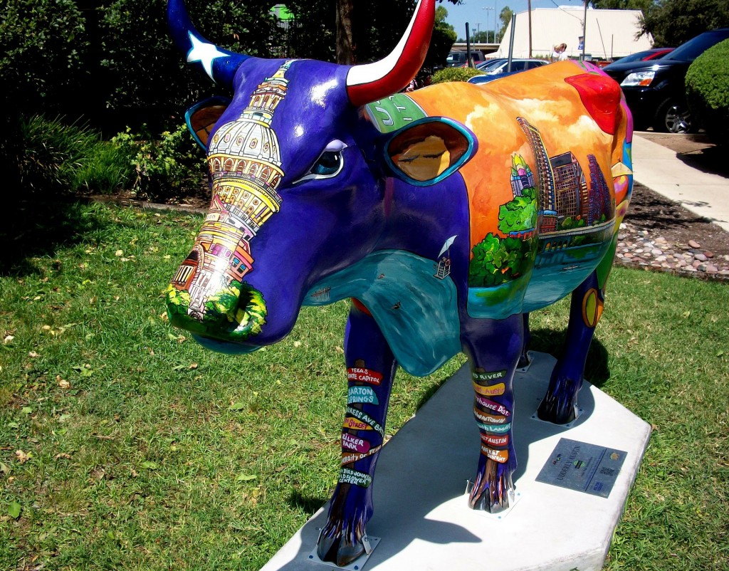 Austin is home to a herd of festively colored bovine sculptures. Texan art, with an Austin twist.