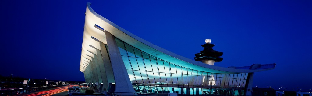 The Dulles Airport is an architectural gem designed by famed Finnish-American architect Eero Saarinen.